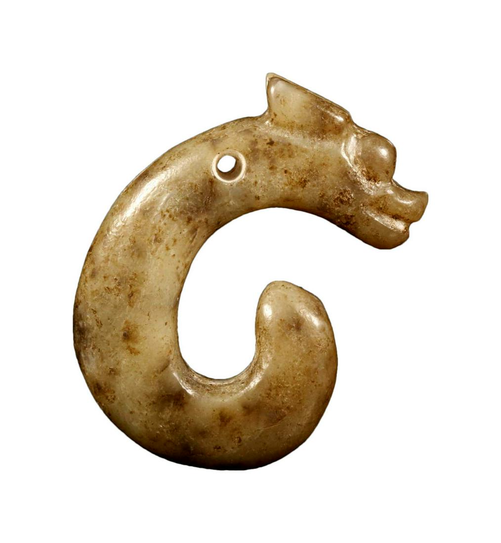 A Hongshan Culture C-Shaped Jade 'Dragon' Pendant. (1 of 5)