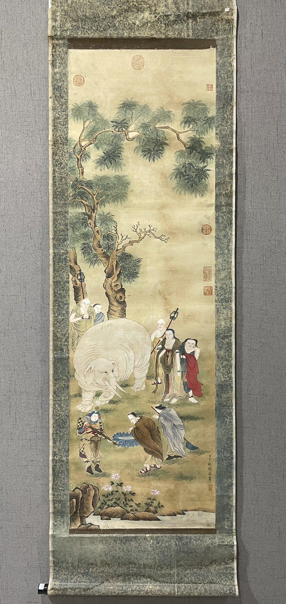A Backflow Chinese Ink Painting Hanging Scroll By Ding Guanpeng (1 of 9)