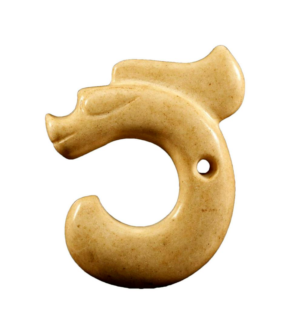 A Hongshan Culture C-Shaped Jade 'Dragon' Pendant. (1 of 4)