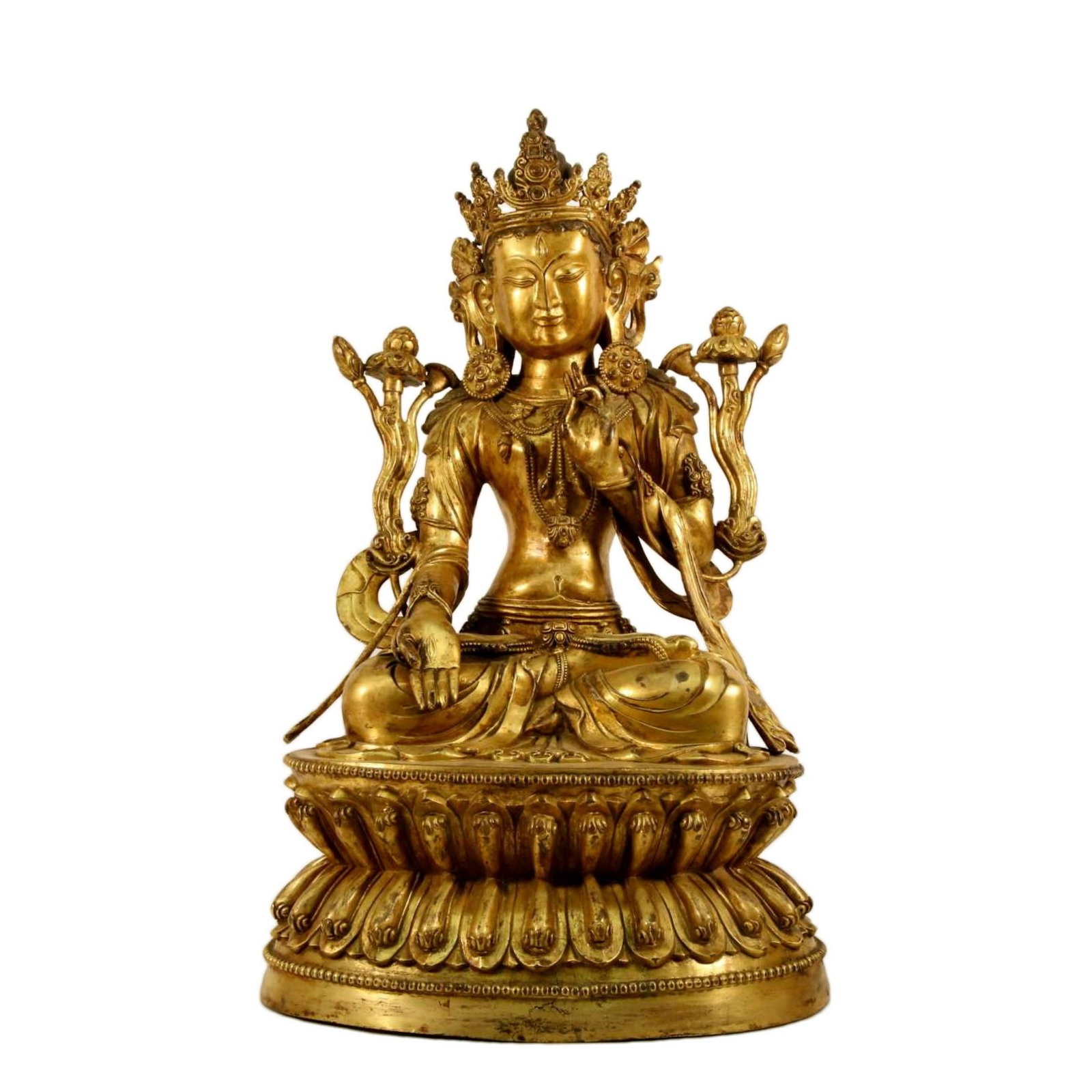 Gilt Bronze Figure of White Tara (1 of 9)