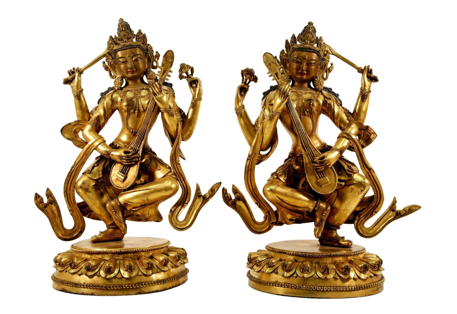 Two Gilt Bronze Figures of Guanyin (1 of 10)