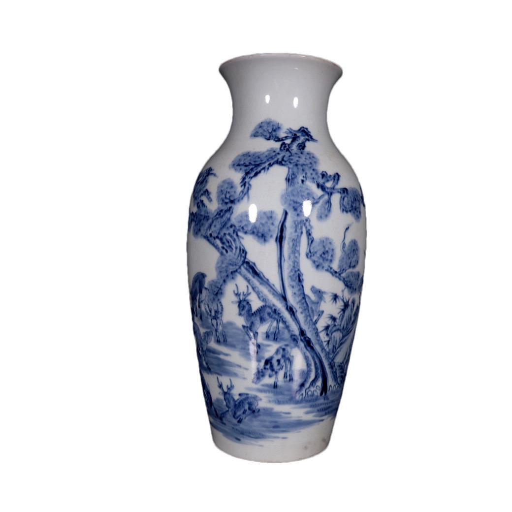 A Fine Blue And White Deer& Crane in Spring Vase (1 of 7)