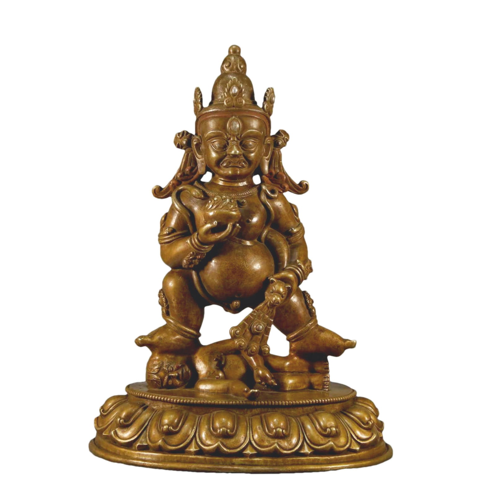 An Alloy Copper Silver-Inlaid Figure Of Jambhala (1 of 8)