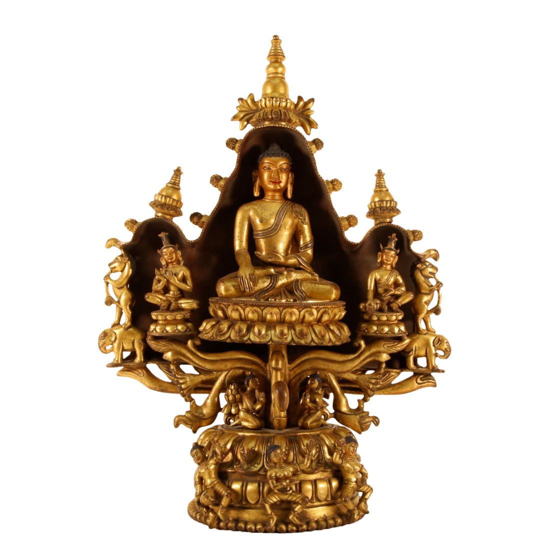 A Gilt-Bronze Figure Of Buddha Shakyamuni With Inscriptions (1 of 8)