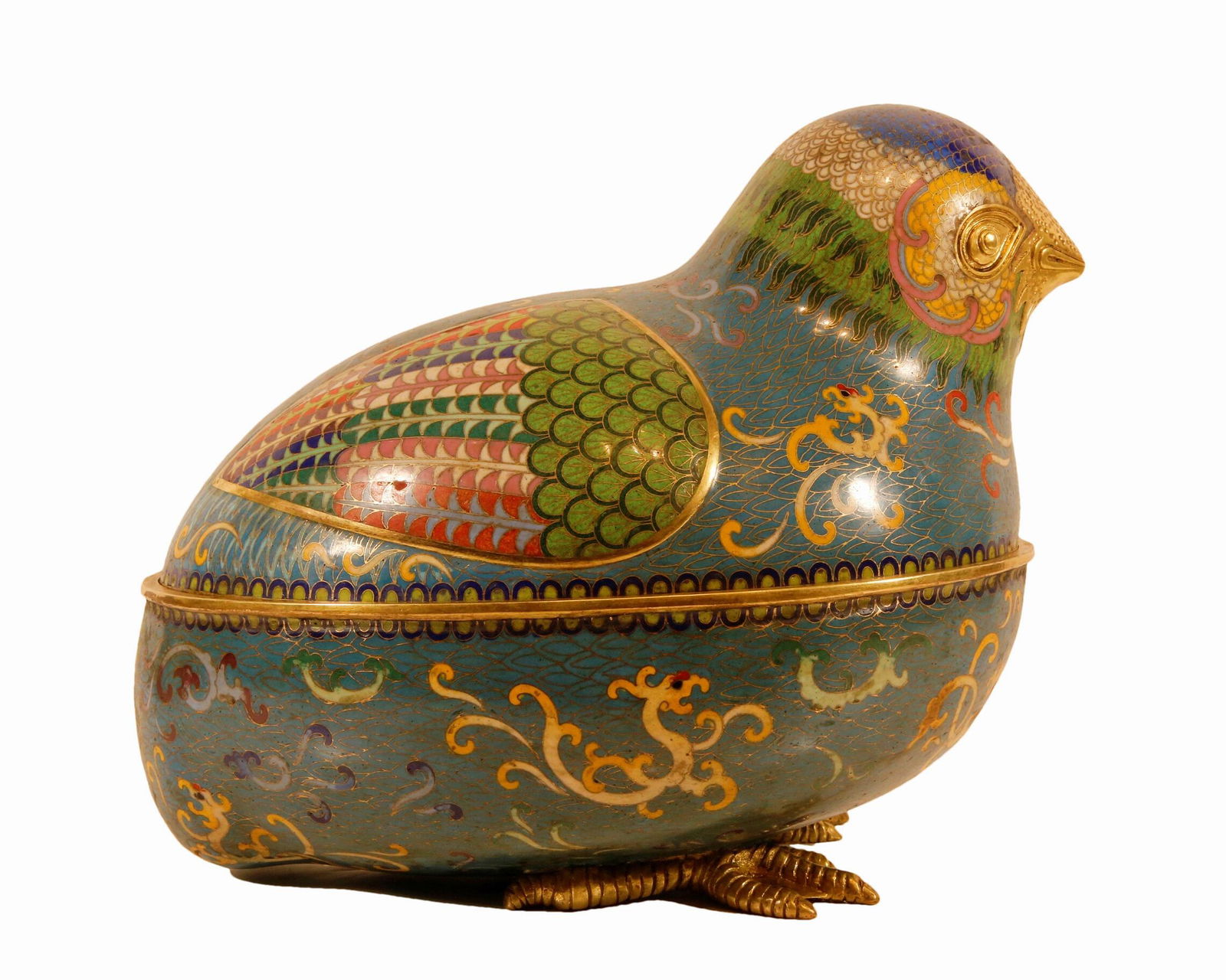 A Cloisonne Quail-Form Box (1 of 6)