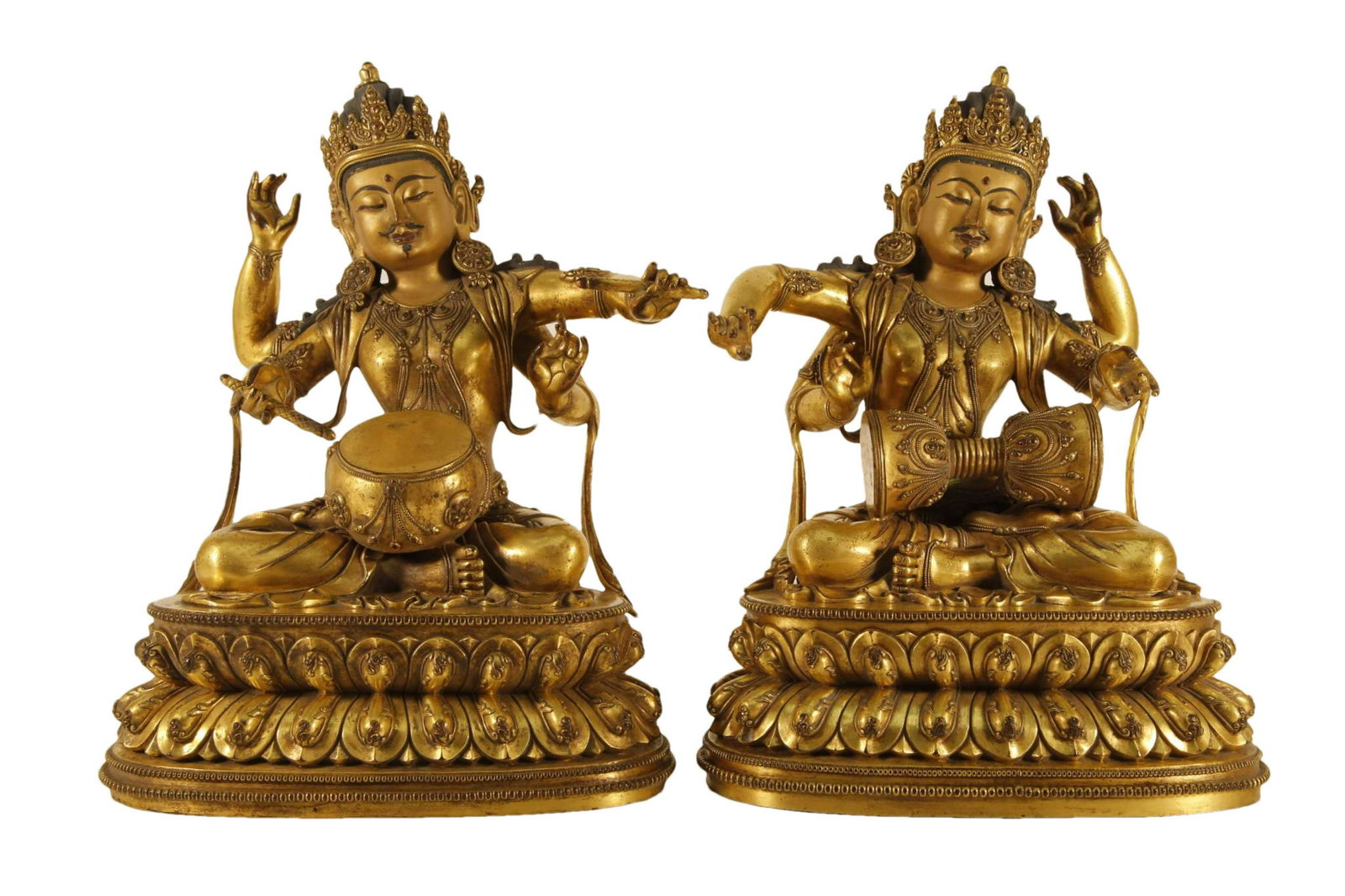 A Pair Of Gilt-Bronze Figures Of Bodhisattva (1 of 17)