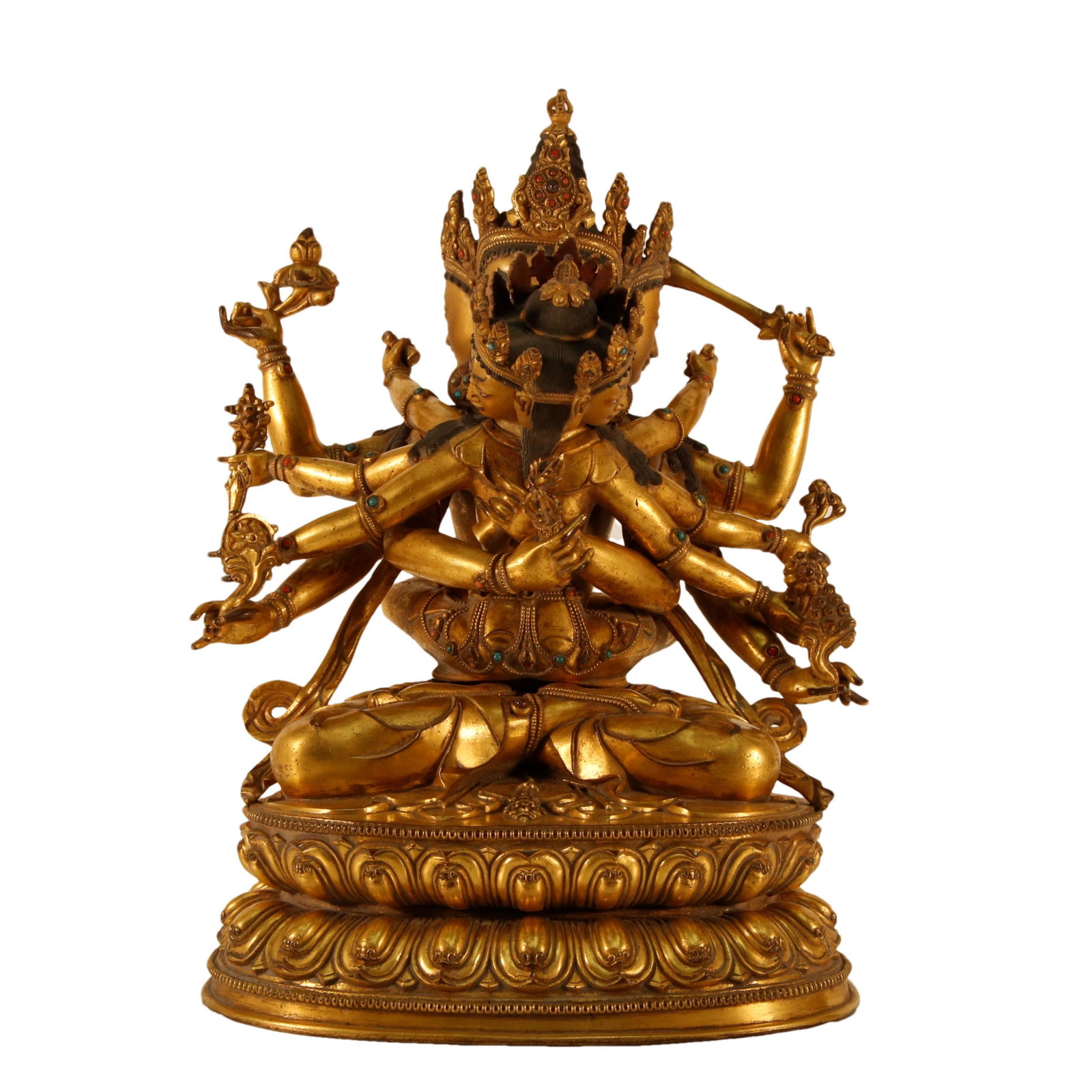 A Gilt-Bronze Gem-Inlaid Figure Of  Jubilant Buddha (1 of 9)