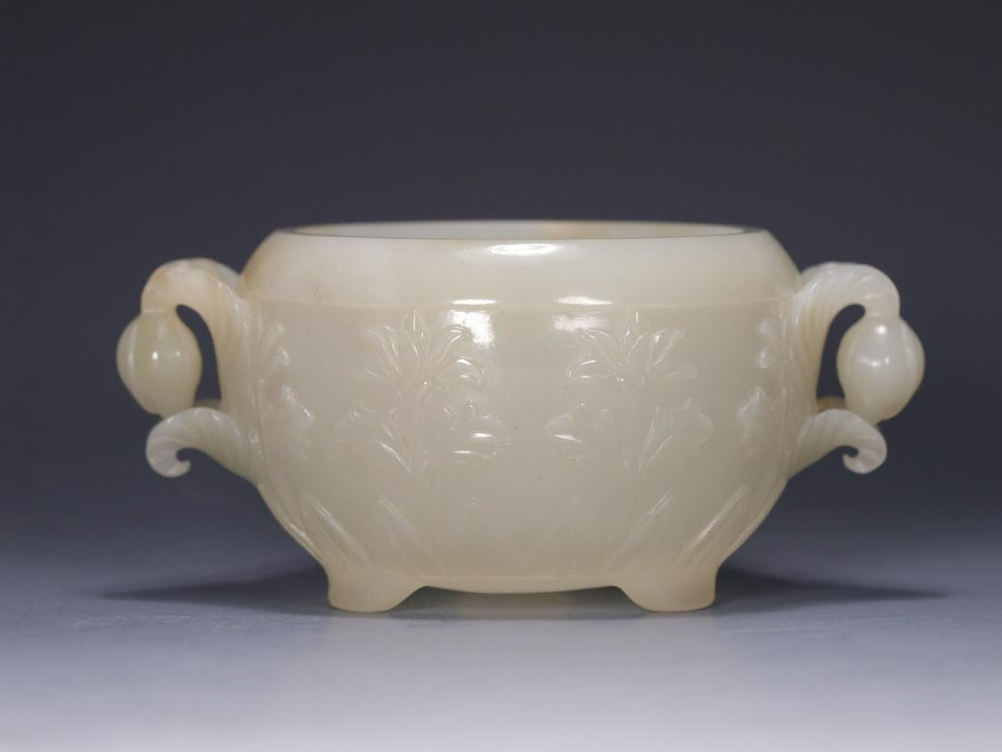 A Hetian Jade Flower-Handled Censer (1 of 9)