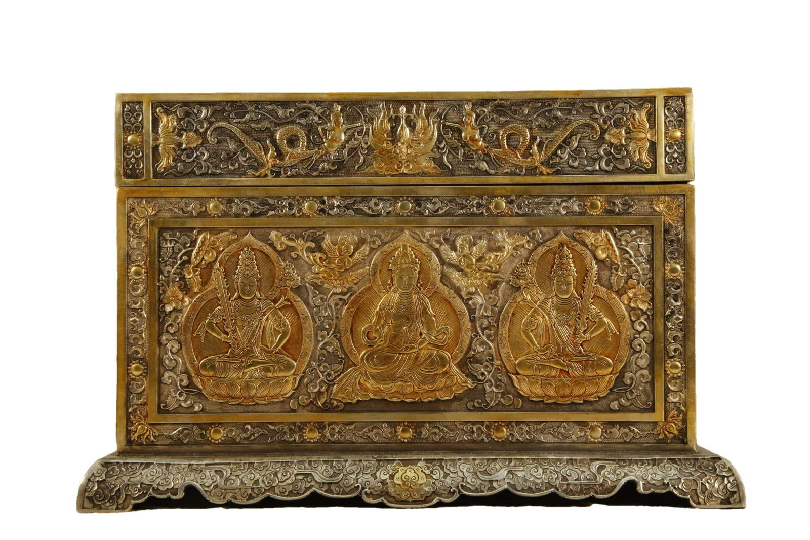 A Gilt-Bronze Silver Buddhist Sutra Box (1 of 11)