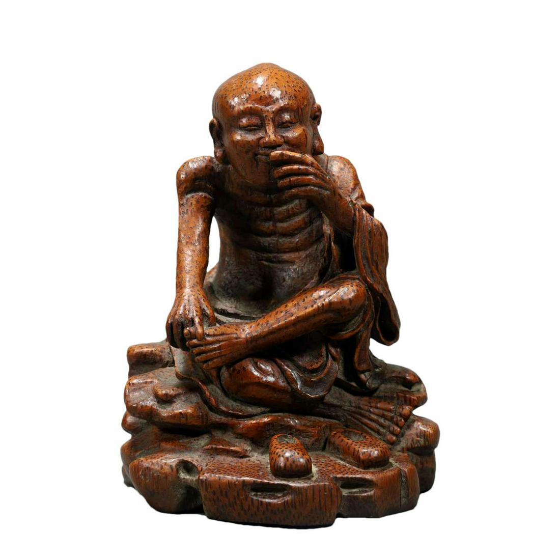 A Bamboo Figure Of Ascetic Arhat (1 of 7)