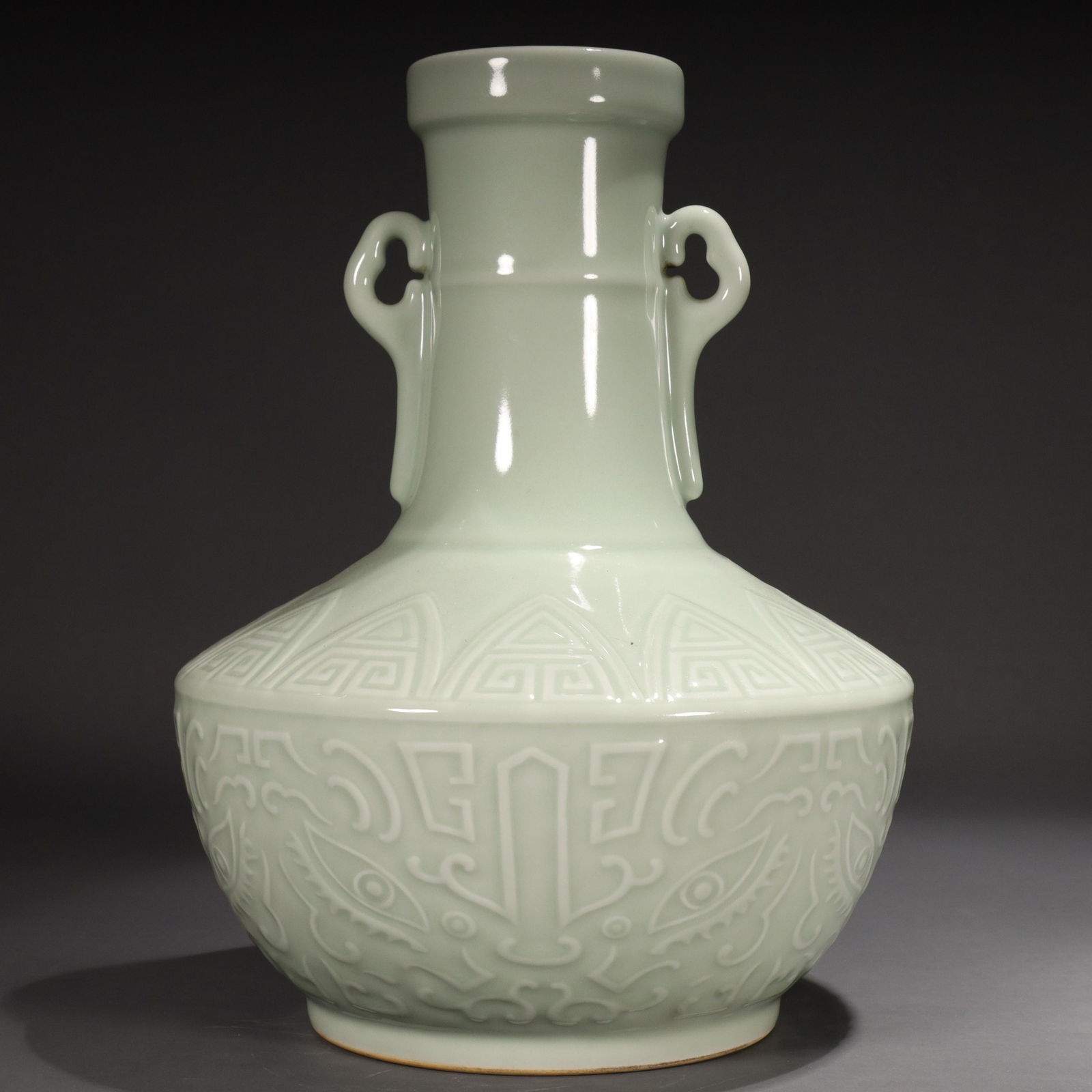 A Celadon-Glazed 'Taotie' Zun (1 of 9)