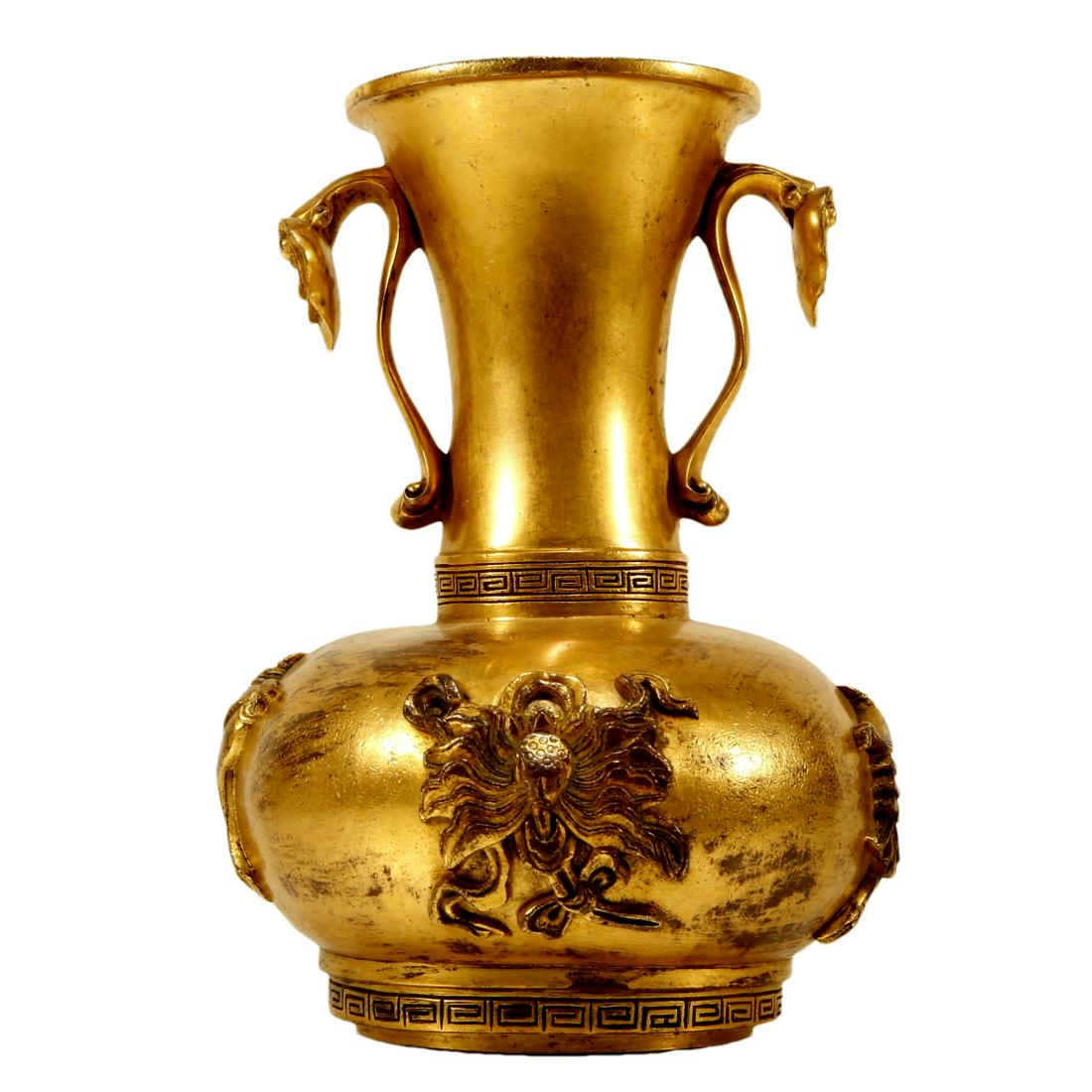 A Gilt-Bronze Ruyi-Handled 'Weapons Of The Eight Immortals' Vase (1 of 8)