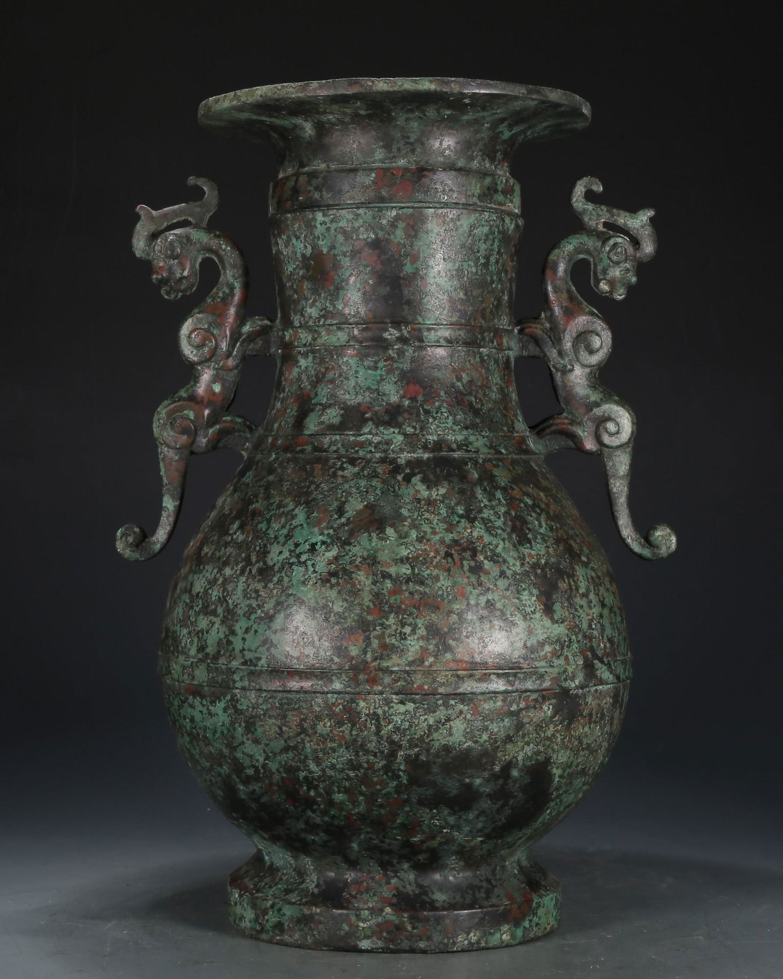 A Wonderful Bronze Dragon-Handled Vase (1 of 10)