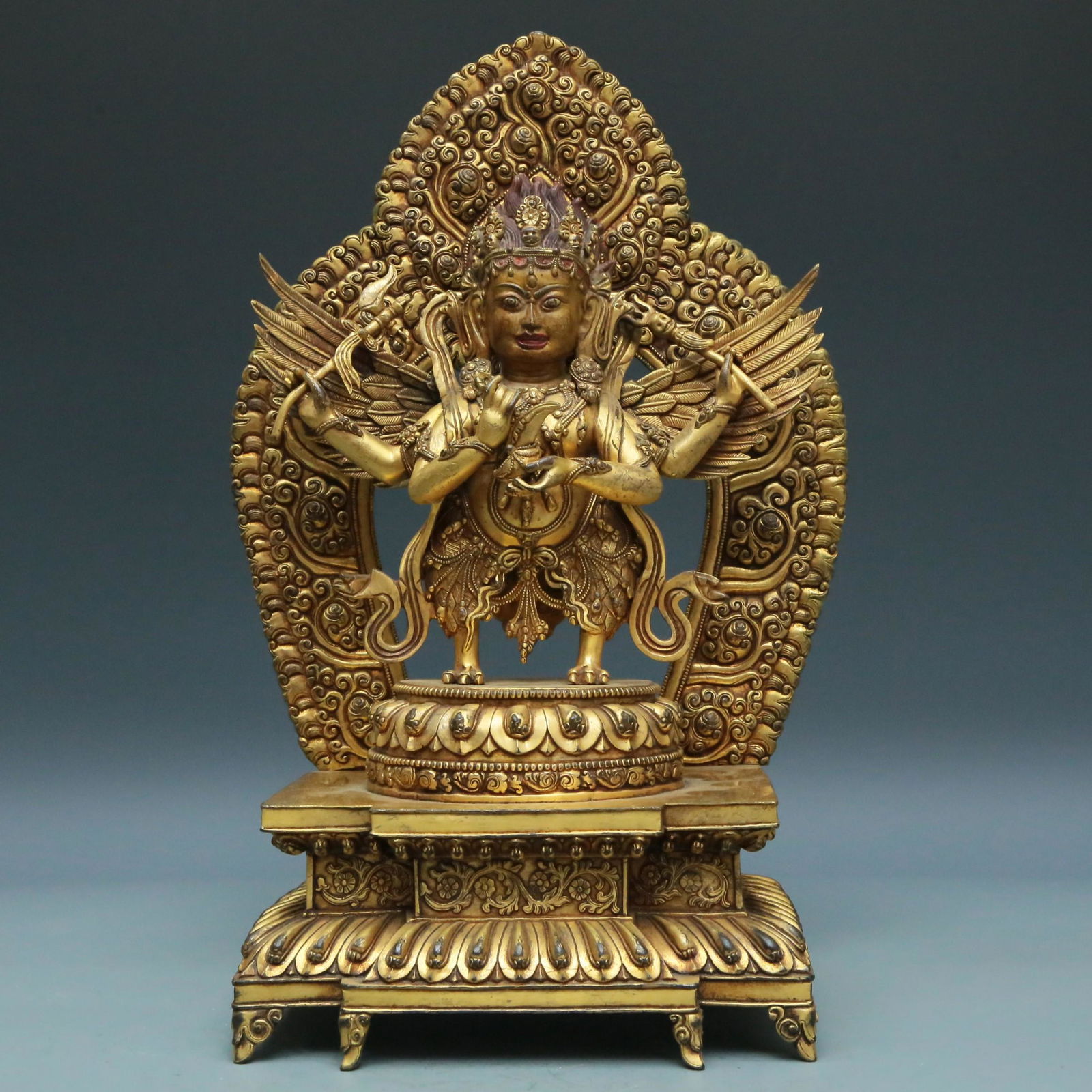 An Archaic Gilt-Bronze Figure Of Lei Zhen Zi With Inscriptions (1 of 13)