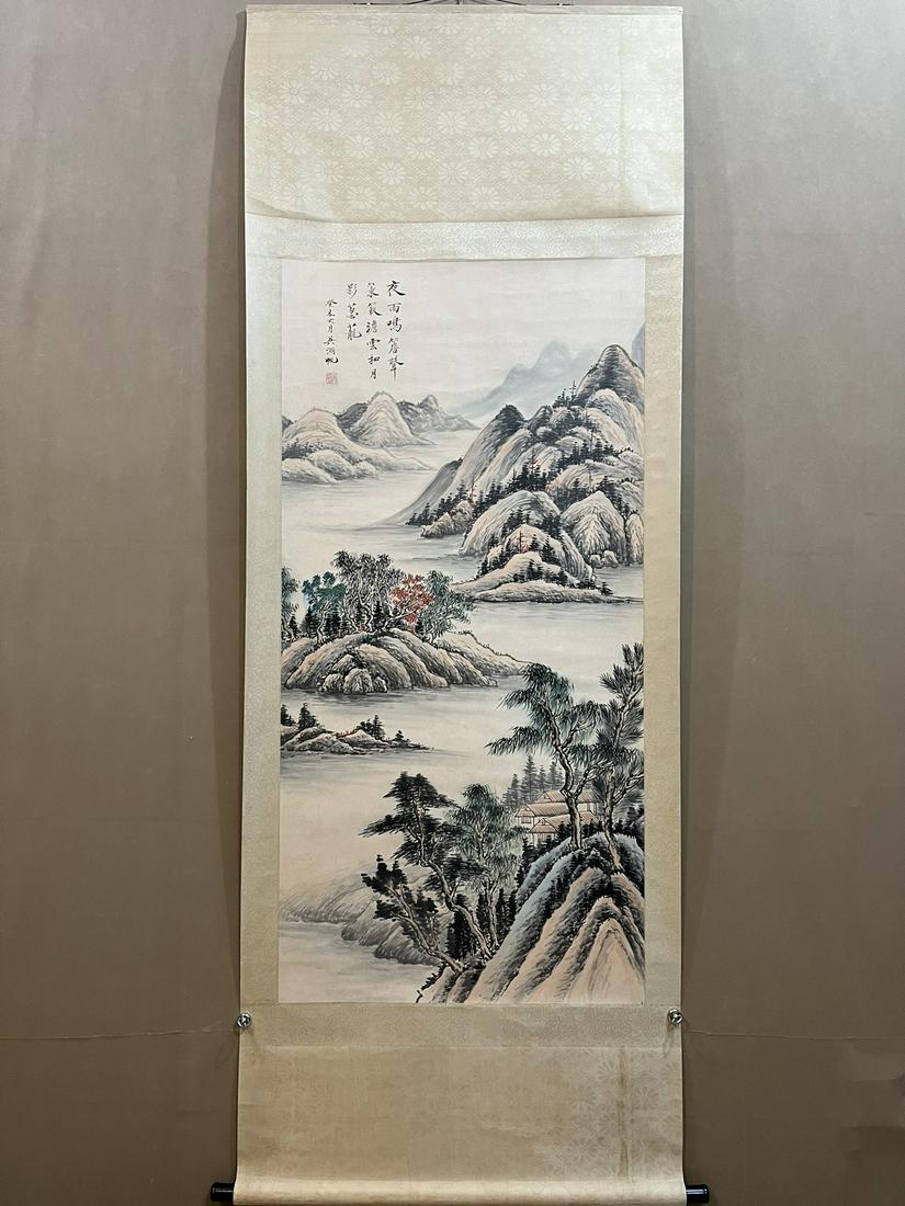A Chinese Ink Painting Hanging Scroll By Wu Hufan (1 of 9)