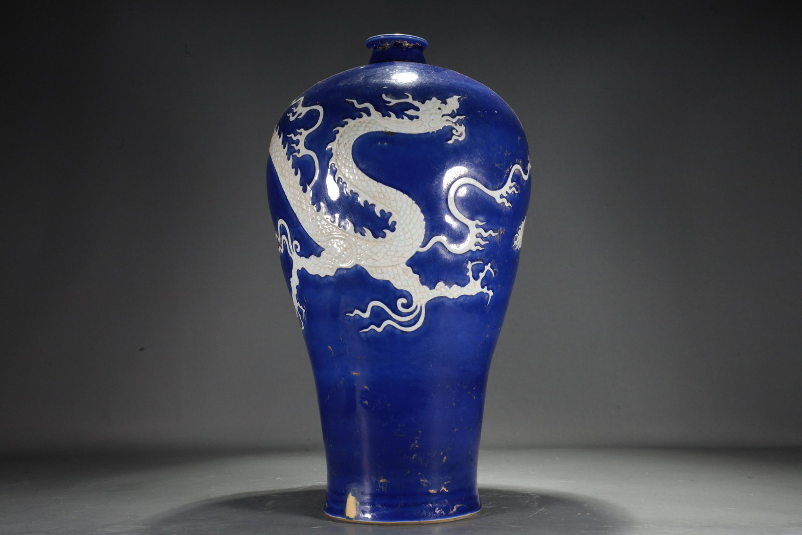A Sacrificial Blue-Glazed 'White Dragon' Meiping (1 of 10)