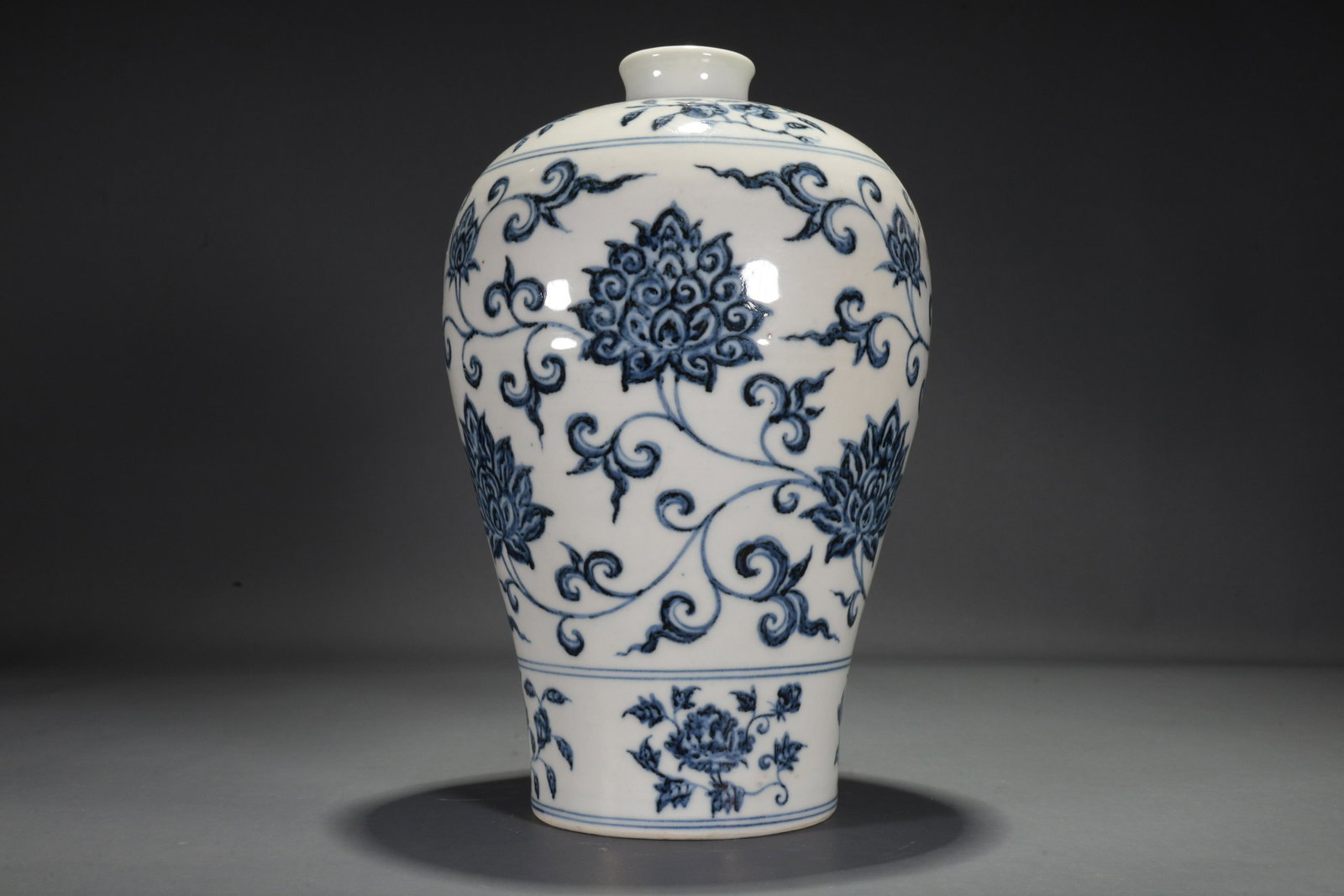 A Blue And White 'Scrolling Flower' Meiping (1 of 7)