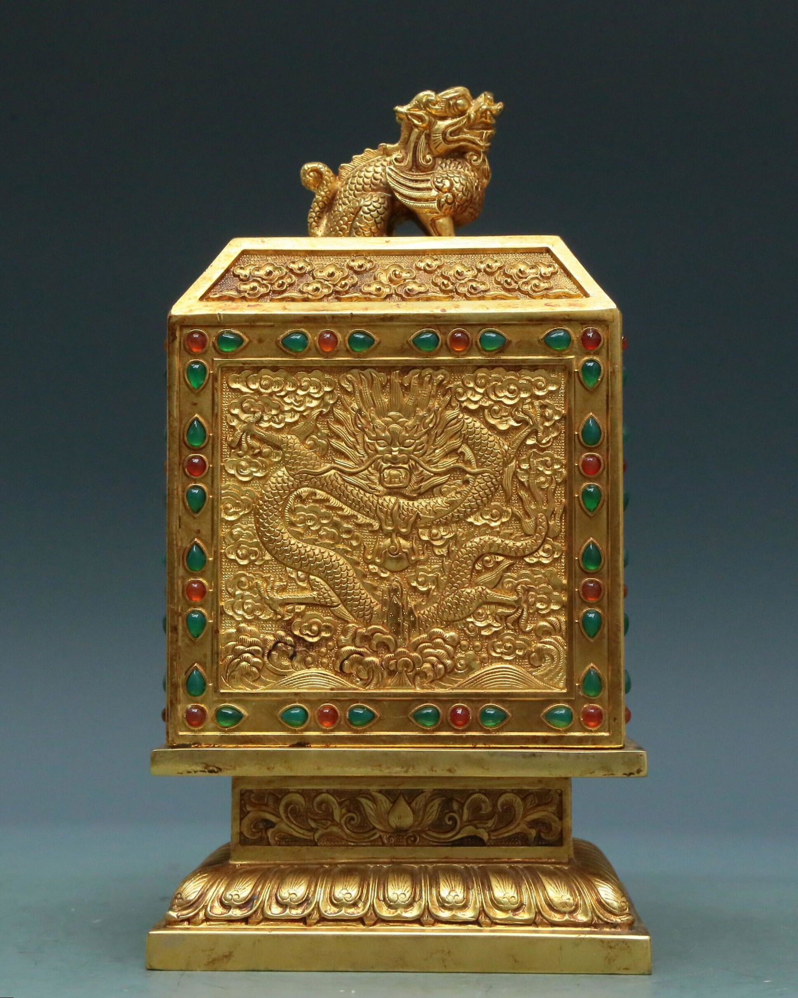 A Fabulous Gilt-Bronze Gem-Inlaid Box (1 of 9)