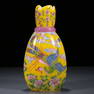 An Excellent Glass Painted 'Flower& Phoenix' Vase