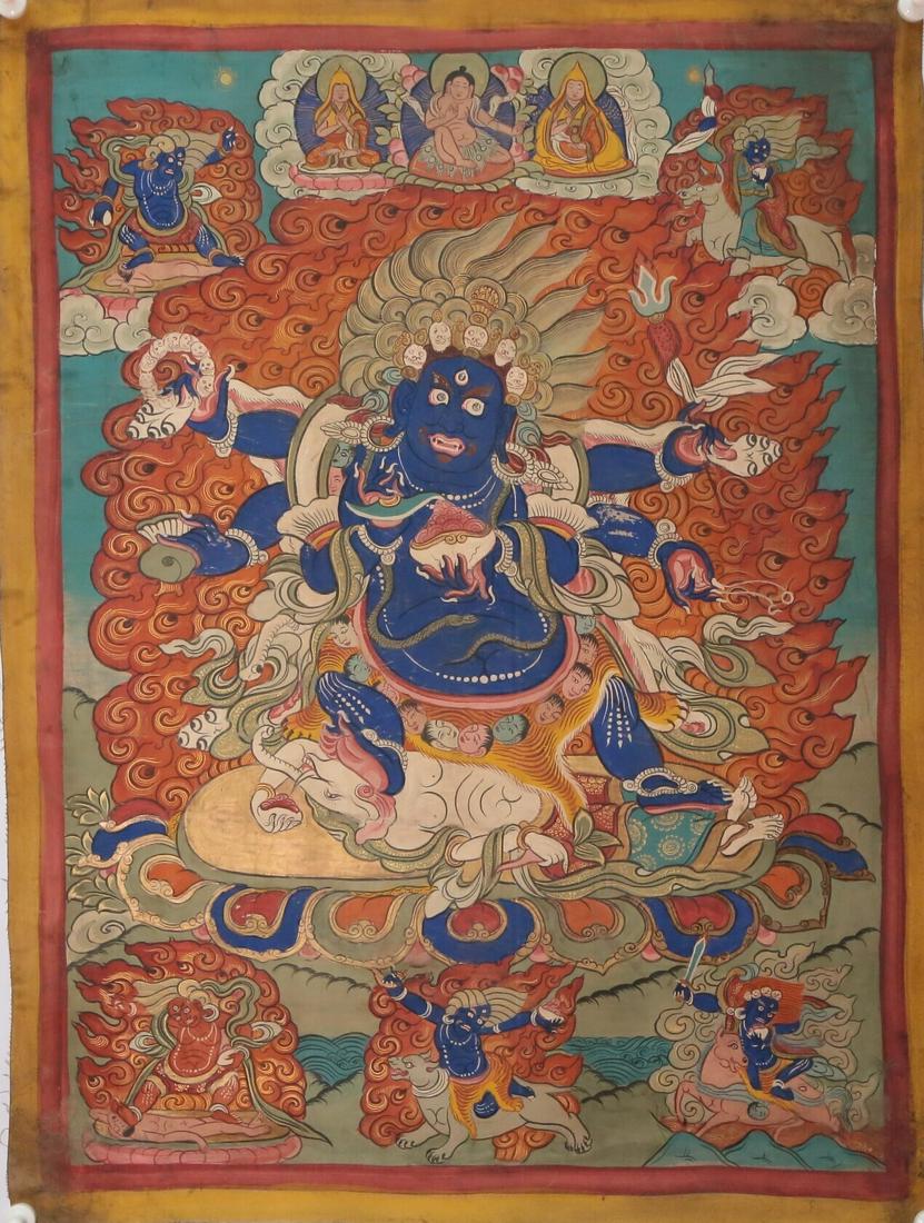 A Wonderful Embroidered 'Vajrapani' Thangka With Inscriptions (1 of 7)