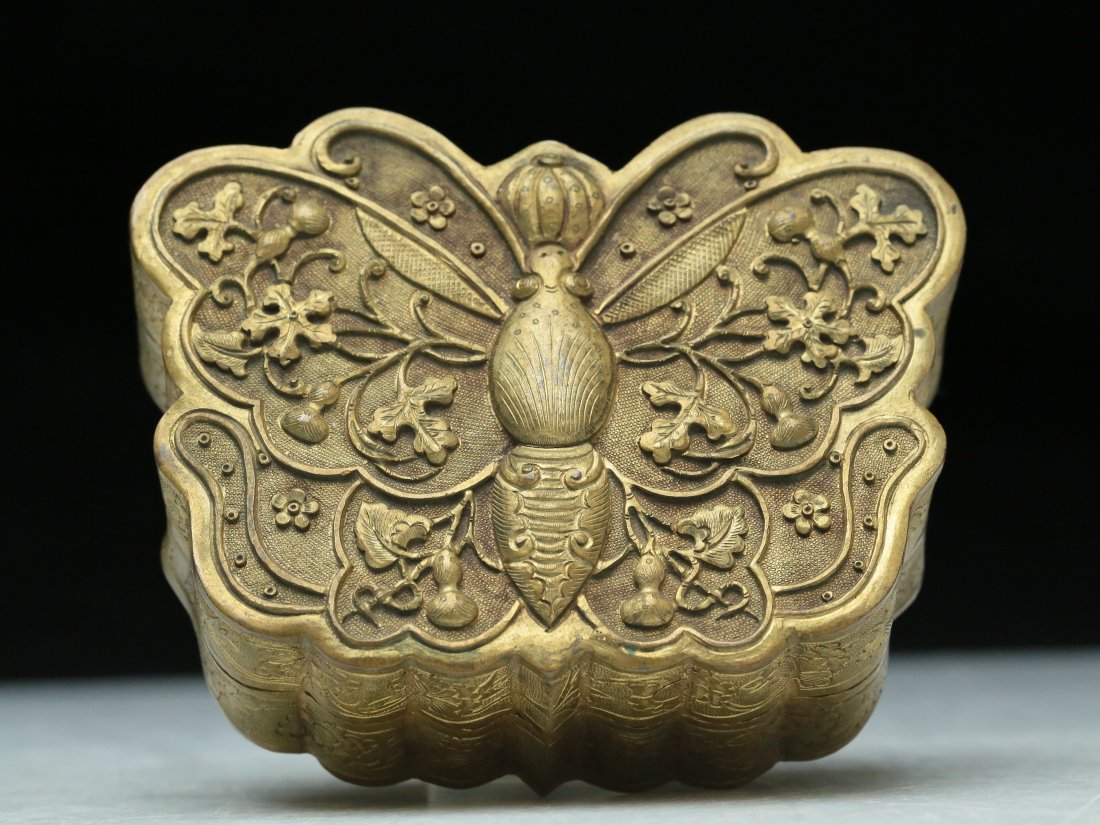 A Brilliant Gilt-Bronze Butterfly-Form Box (1 of 3)
