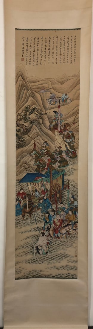 A Precious Chinese Ink Painting Hanging Scroll By Qiu Ying (1 of 9)