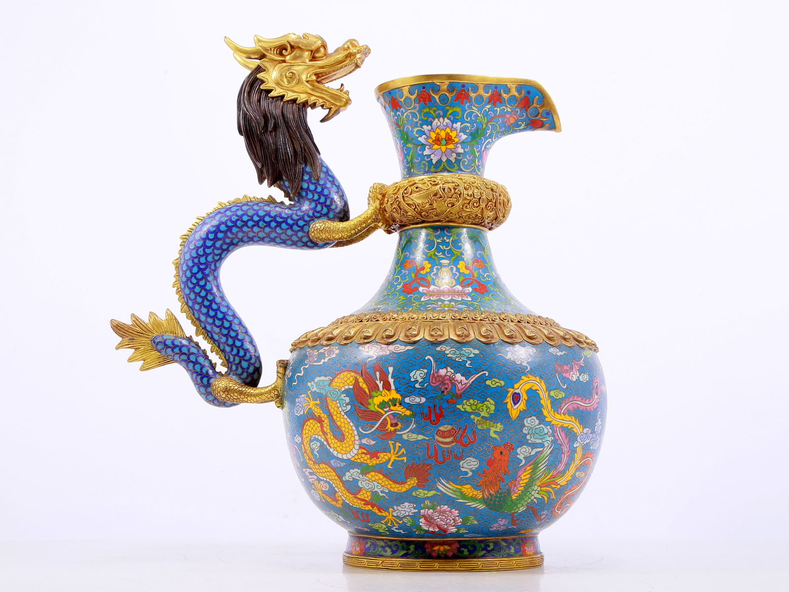 A Magnificent Cloisonne 'Dragon& Phoenix' Ewer (1 of 10)
