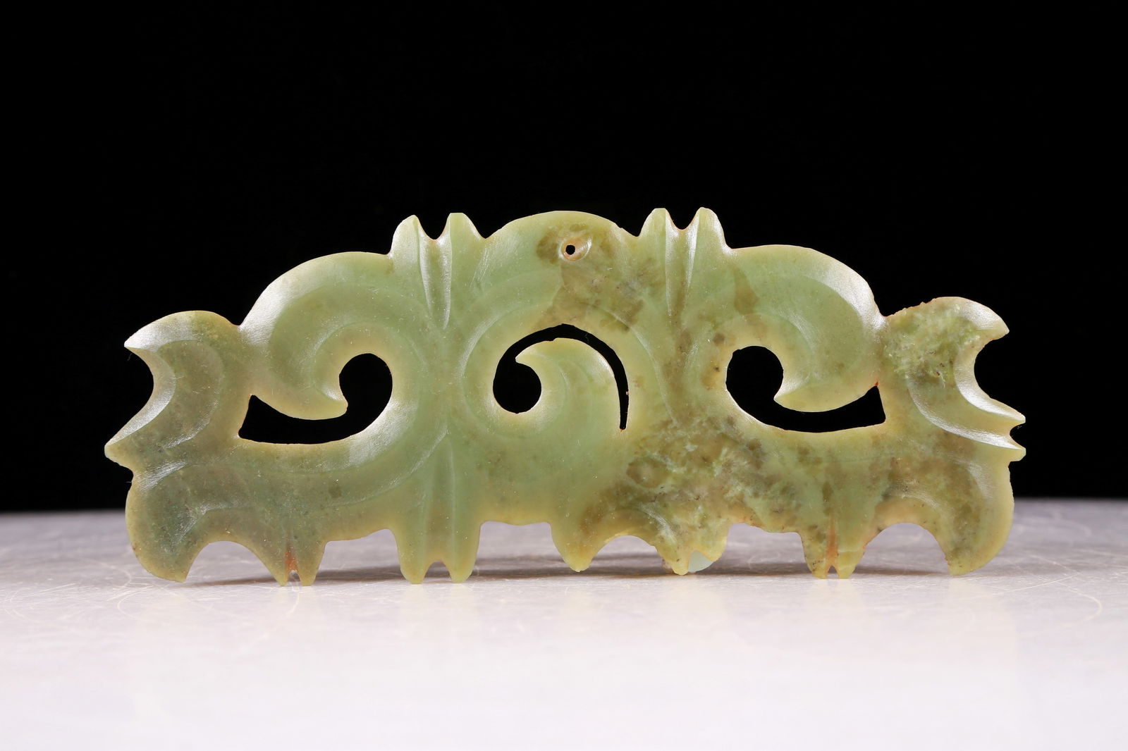 A Fine Celadon-White Jade Pendant From Hongshan Culture (1 of 4)