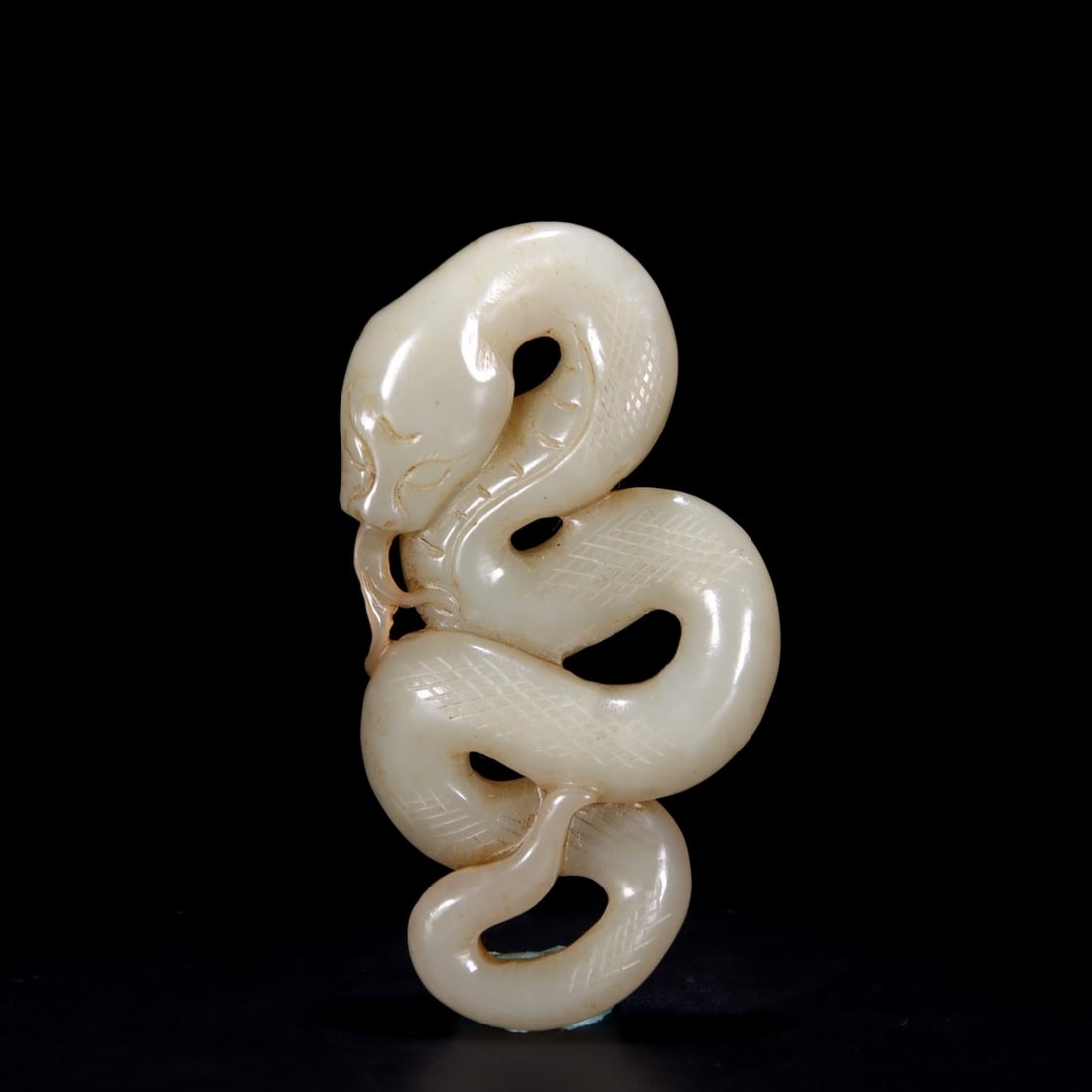 An Exquisite White Jade Snake Pendant (1 of 9)