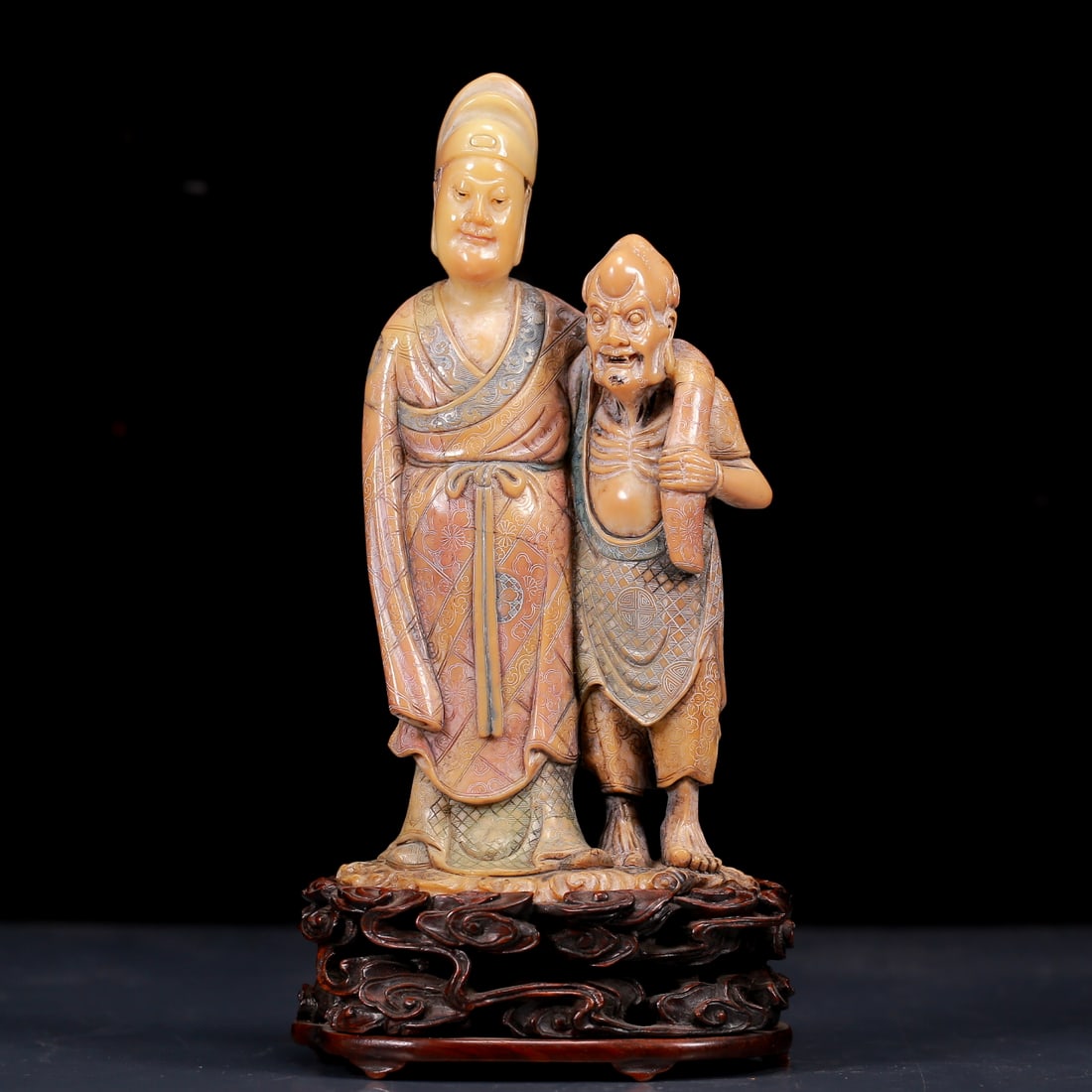 A Precious Soapstone Polychrome Figure Group (1 of 11)