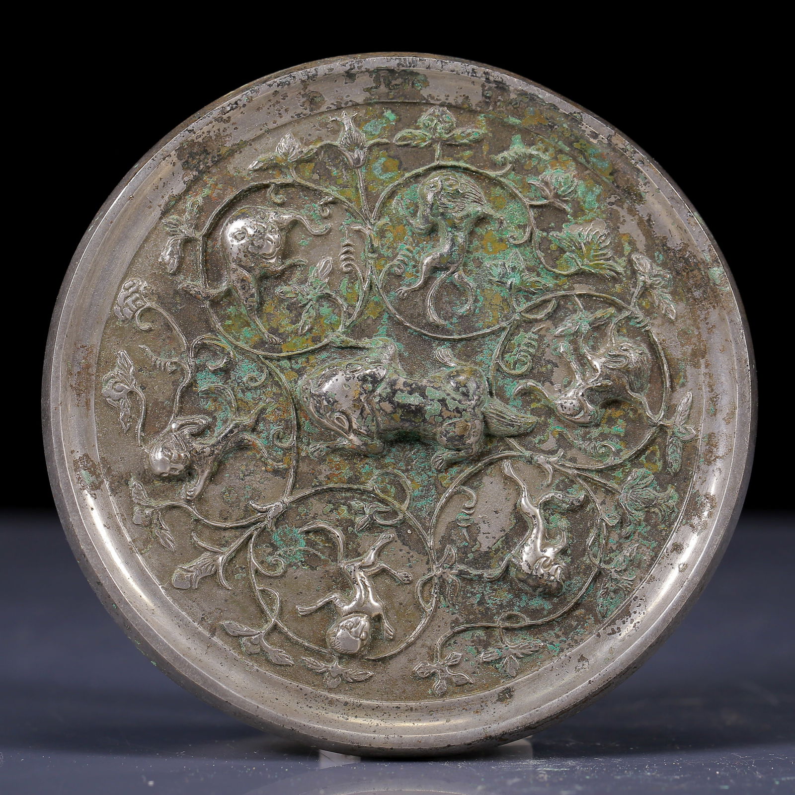 A Rare Bronze Auspicious Beast Pattern Mirror (1 of 4)
