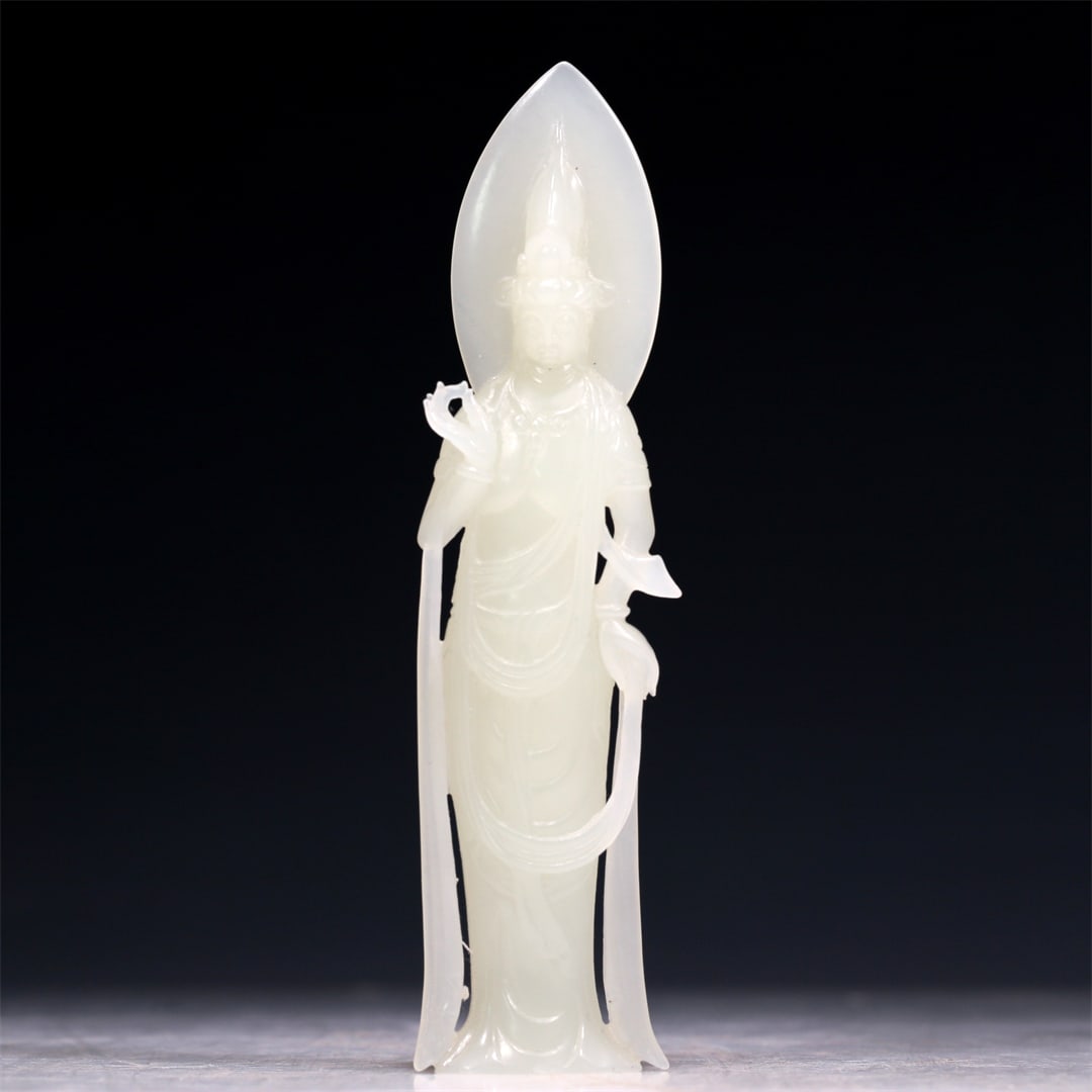 A Superb White Jade Figure Of Guanyin (1 of 6)