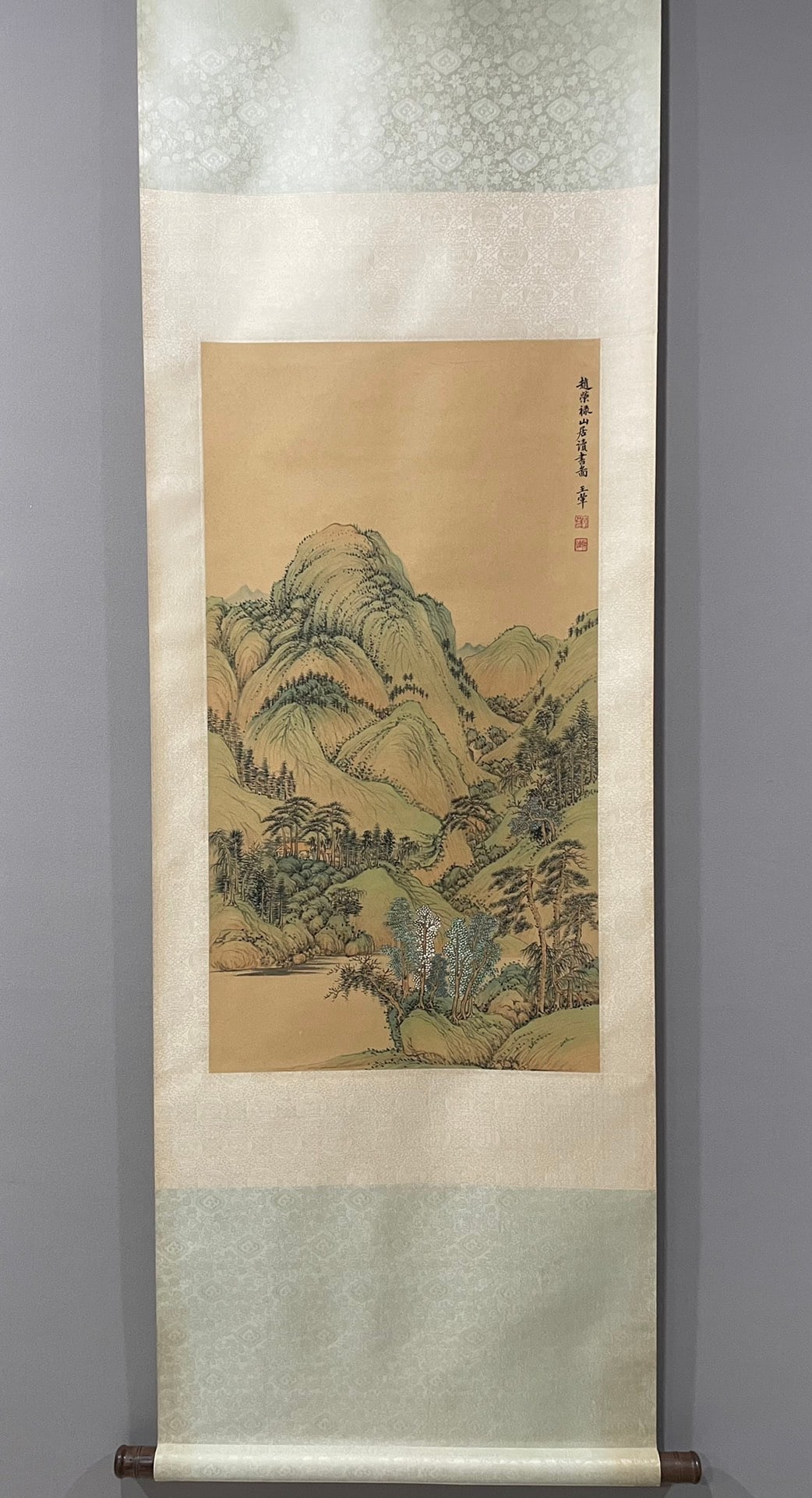 A Chinese Vertical Scroll Ink Painting of Landscape on Paper,Wang Hui: A Chinese Vertical Scroll Ink Painting of Landscape on Paper,Wang Hui,Size(Without The Frame):87cmx47cm. 中国水墨山水画立轴,王翬