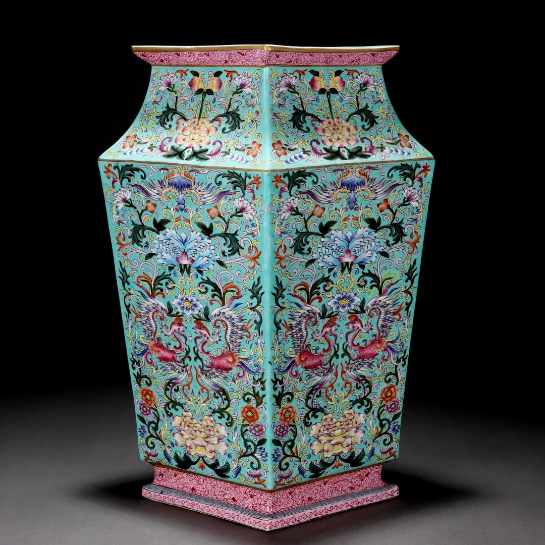 A Huge Famille-Rose Lotus and Phoenix Pattern Vase (1 of 9)
