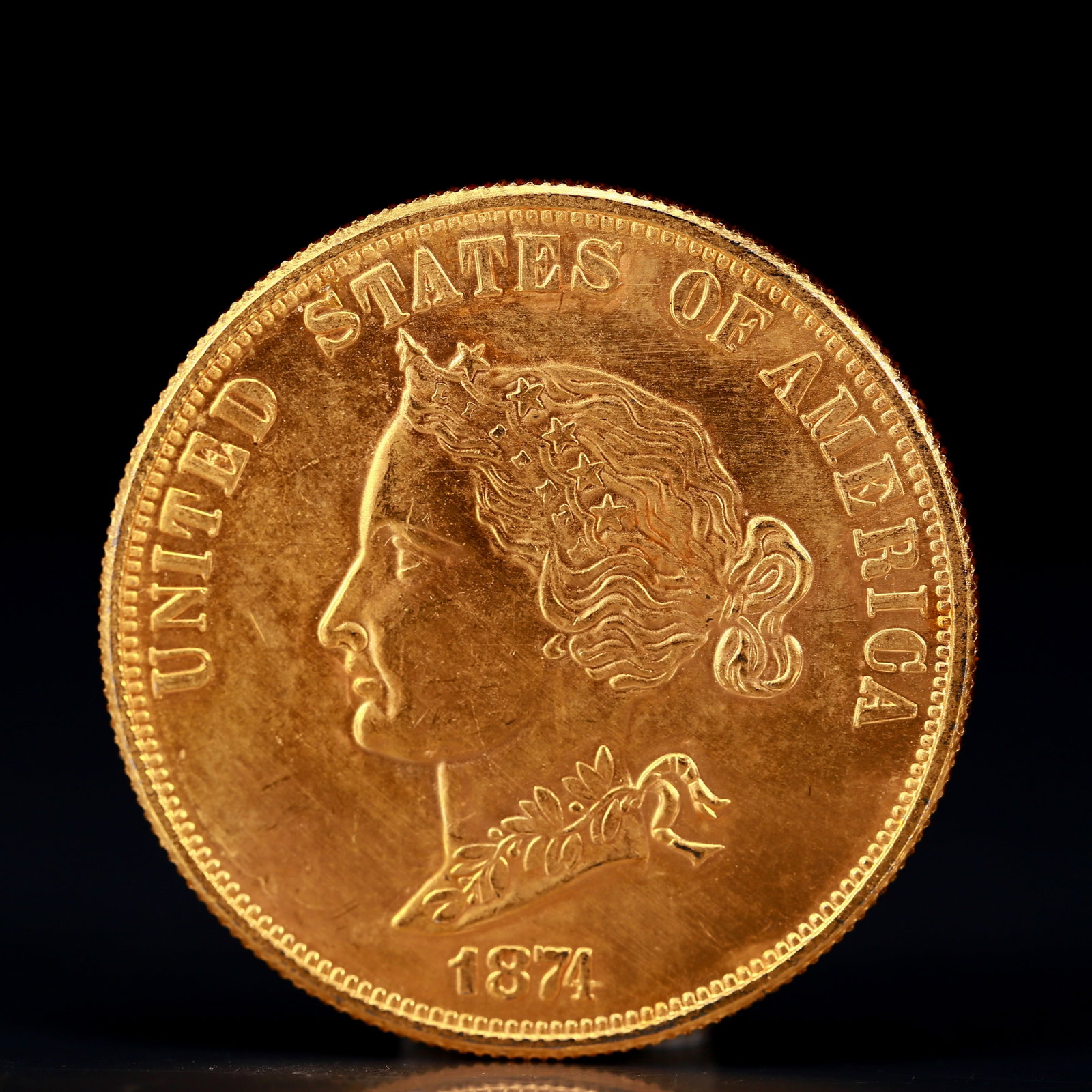 1874 Bickford International Dollar: 1874 Bickford International Dollar, Size:35mm, Weight:33.9g
