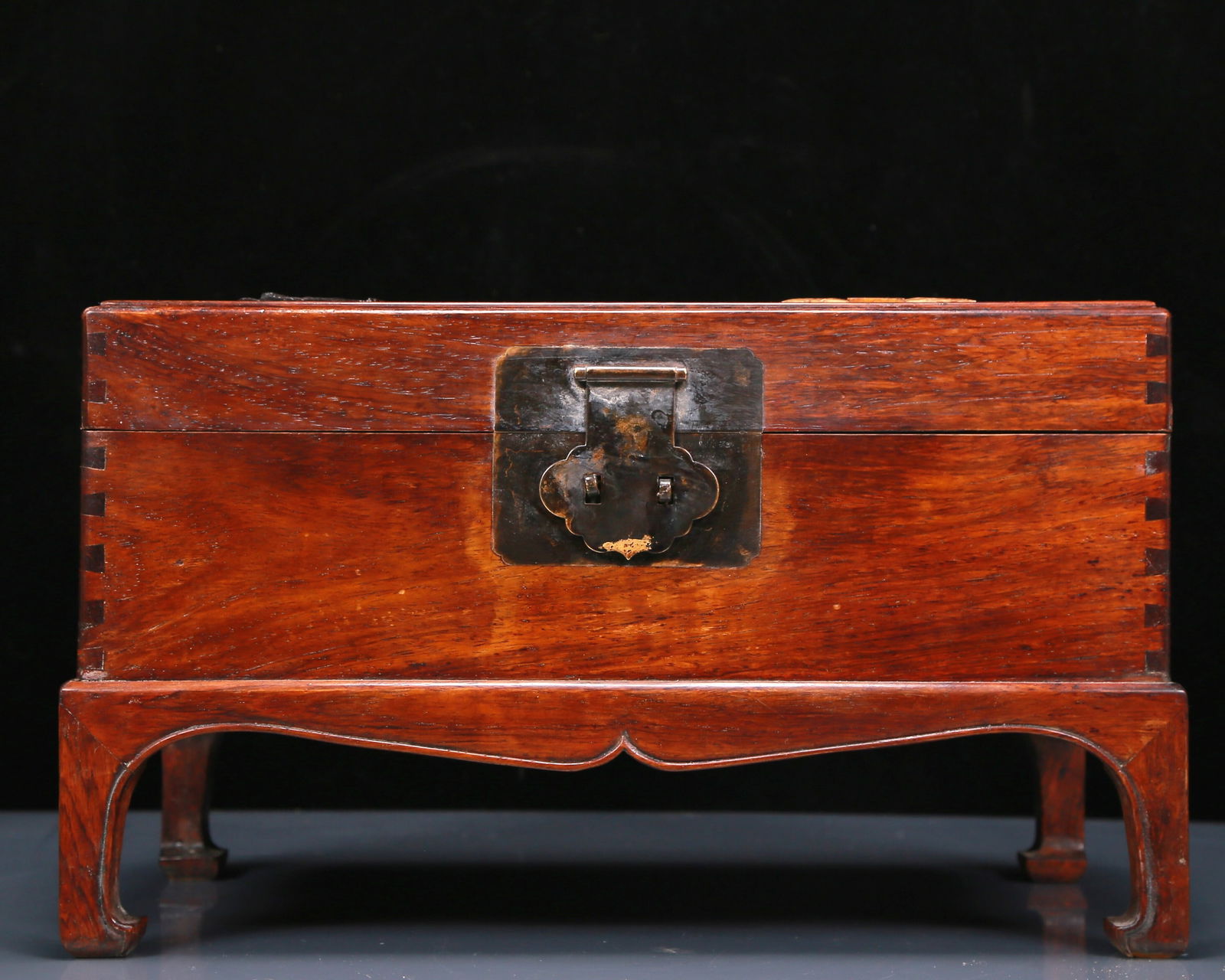 An Exquisite Huanghuali Wood Inlaid Gems Flower and Bird Pattern Box (1 of 8)