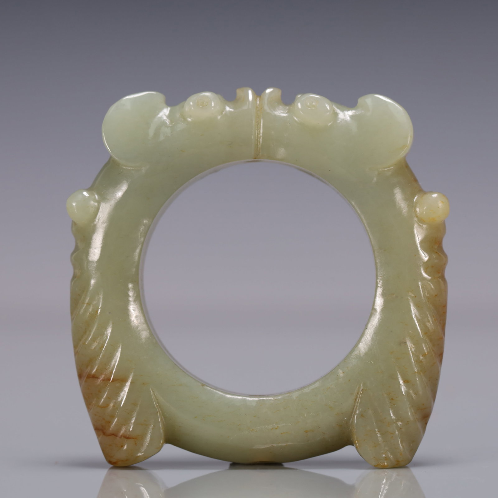 A Exquisite Archaic Jade 'Boar& Dragon' Pendant Hong Shan Culture  (1 of 7)