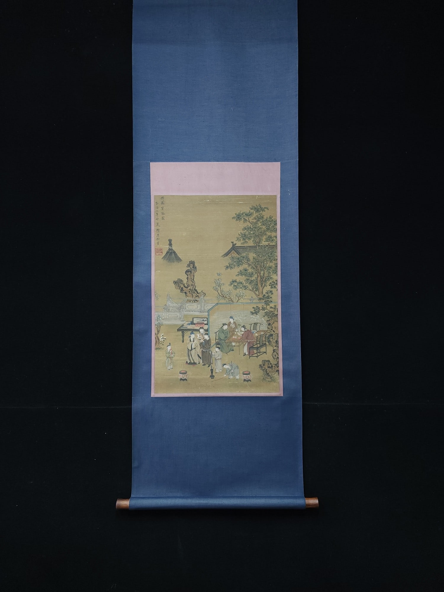 A Chinese Vertical Scroll Ink Painting of Figure on Silk,Du Jin: A Chinese Vertical Scroll Ink Painting of Figure on Silk,Du Jin,Size(Without frame):69cmx43cm 一幅中国水墨绢本人物画立轴,&