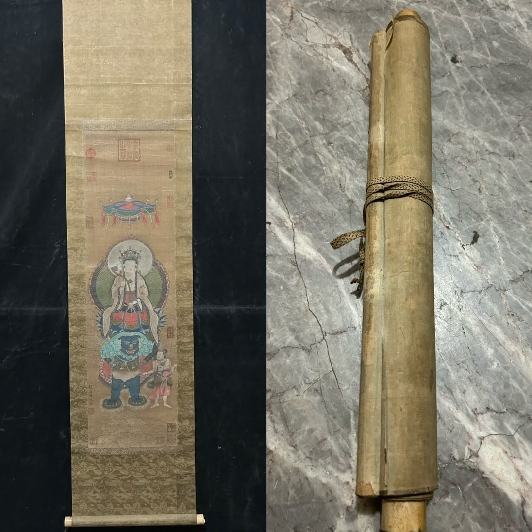 A Chinese Vertical Scroll Ink Painting of Figure on Paper,Zhao Mengfu: A Chinese Vertical Scroll Ink Painting of Figure on Paper,Zhao Mengfu,Size:100cmx28cm 一幅中国水墨人物画立轴,赵孟頫