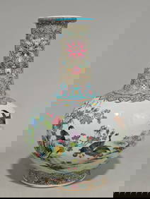 A Exquisite Famille-Rose Flower and Bird Pattern with poem Vase (1 of 9)