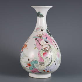 A Exquisite Famille-Rose Character and Story Pattern Vase (1 of 9)