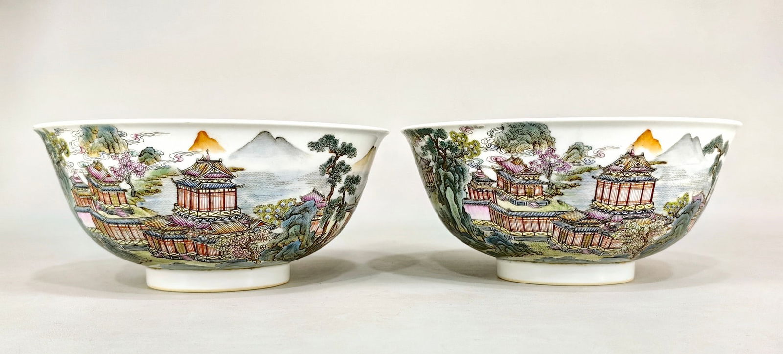 A Exquisite Famille-Rose Landscape Pattern with poem Bowl  (1 of 9)