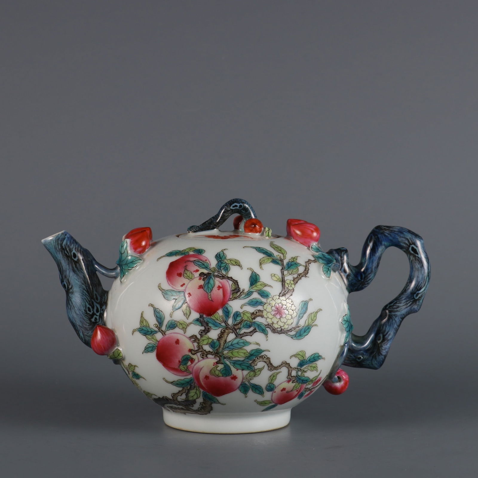 A Exquisite Famille-Rose Bats and Peach Pattern Teapot  (1 of 9)