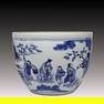 An Exquisite Blue and White Character and Story Pattern Vat