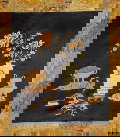An exquisite Suzhou embroidery hanging screen with palace furnishings (1 of 7)
