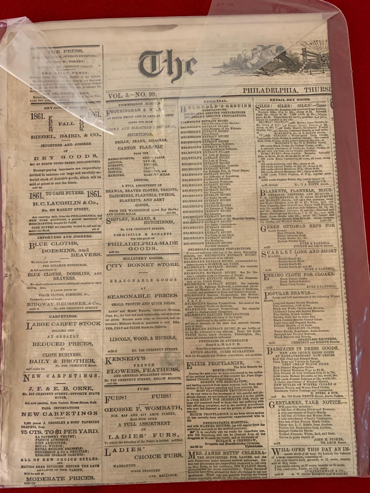 Civil War Era Newspaper (1 of 2)