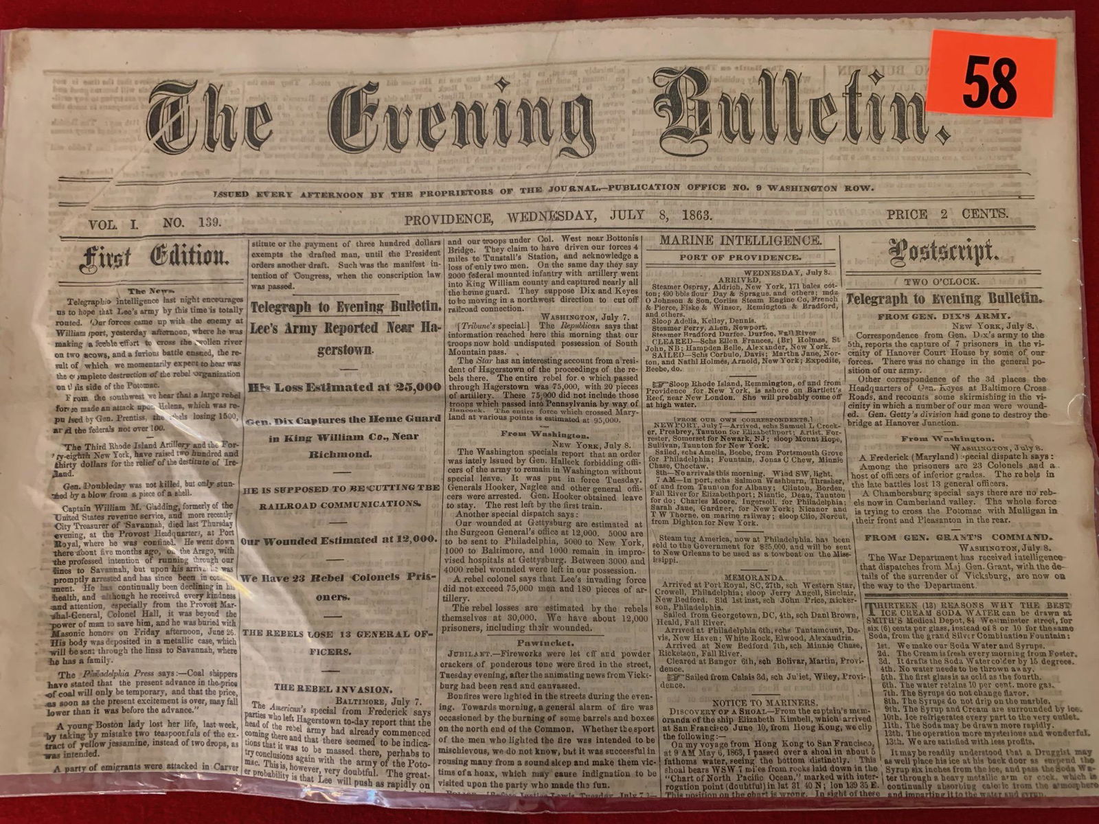 Civil War Era Newspaper (1 of 2)