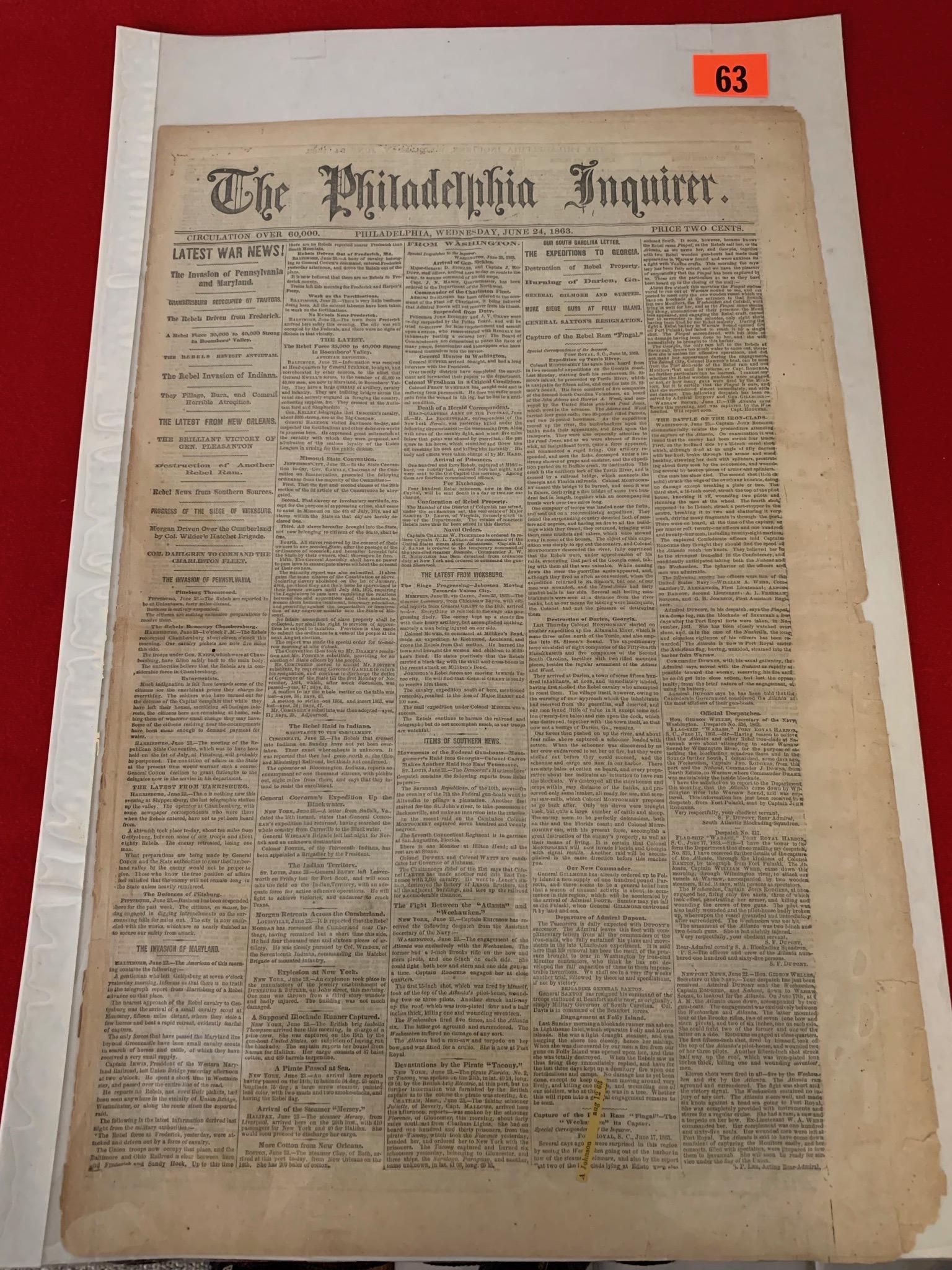 Civil War Era Newspaper (1 of 1)