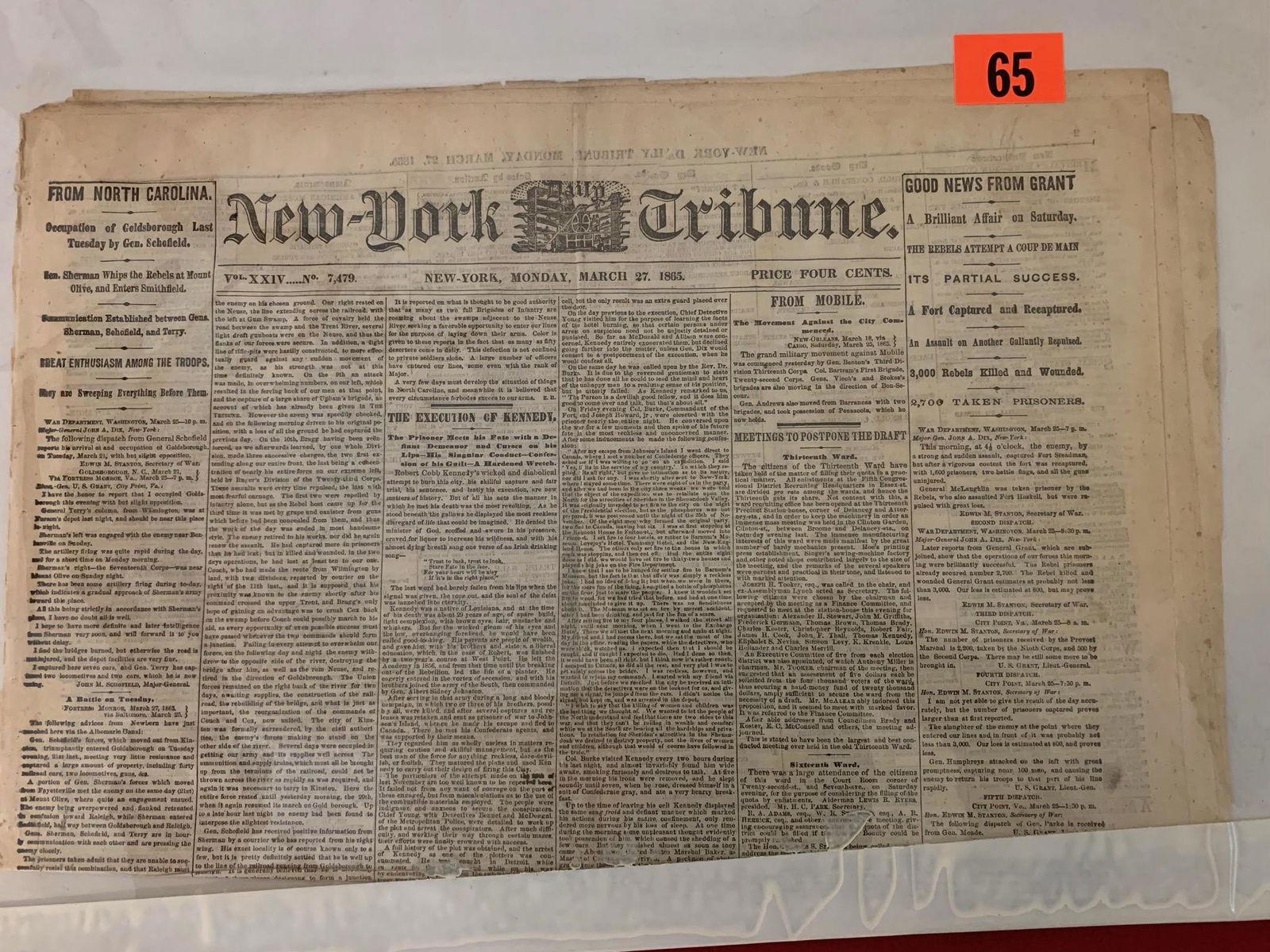Civil War Era Newspaper (1 of 1)