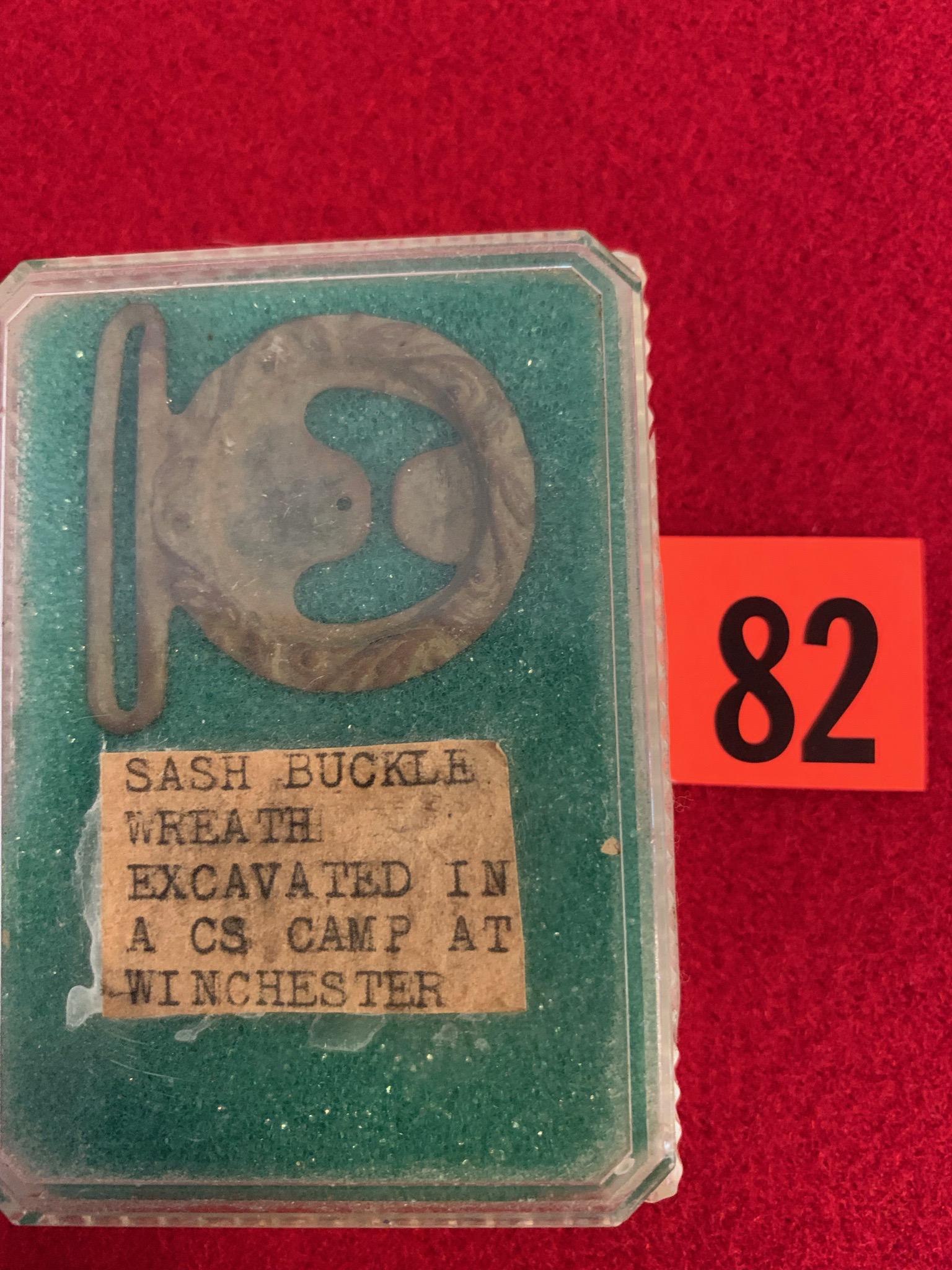 Civil War Era Relic: Sash Buckle Wreath excavated in a CS Camp at Winchester